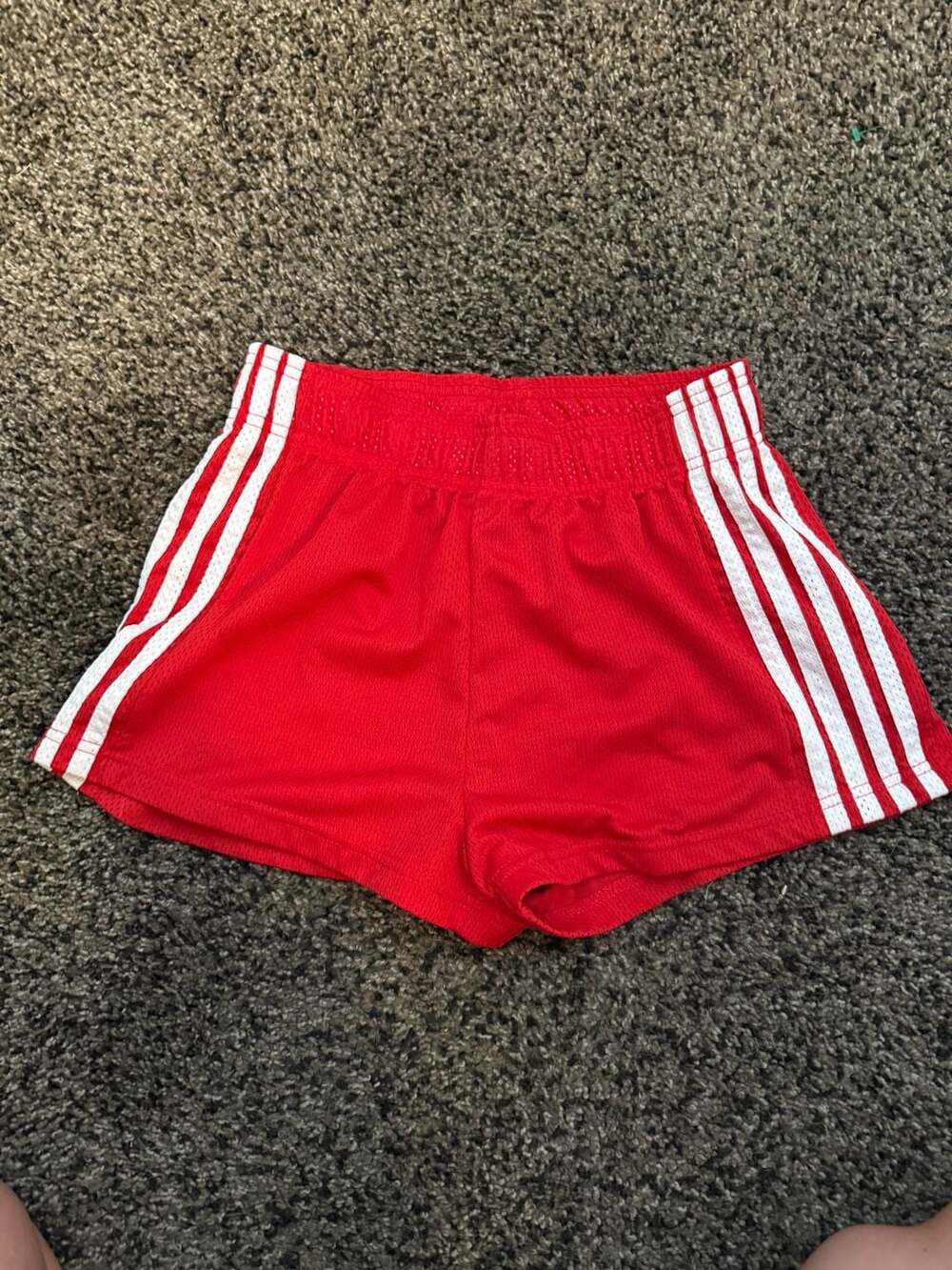 PacSun Red Mesh Athletic Shorts with White Side Stripes